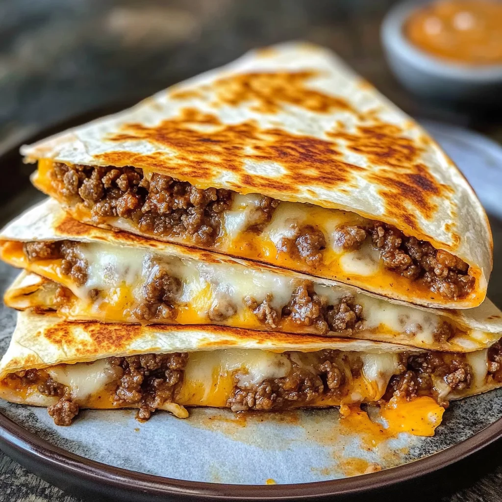 Cheesy Ground Beef Quesadillas Recipe is a must-try!