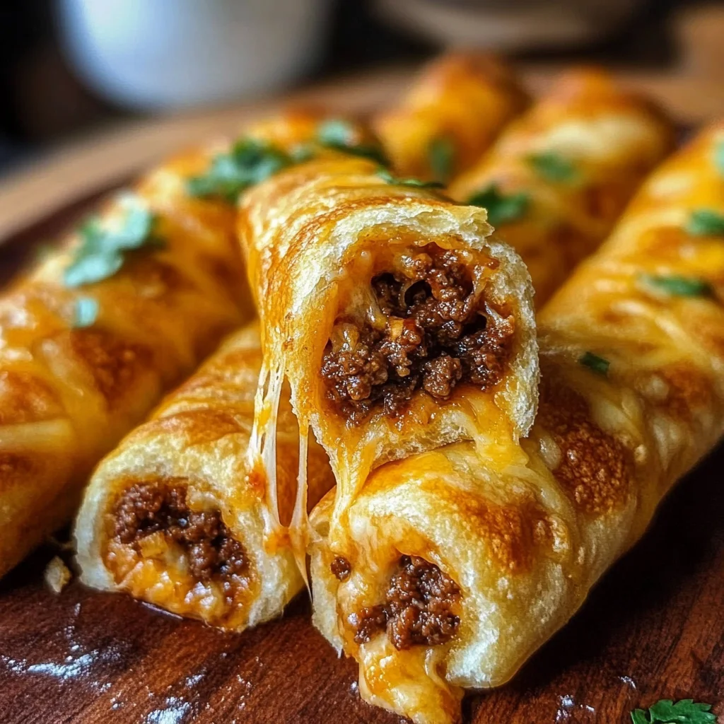 Cheesy Taco Stuffed Breadsticks with Taco Filling
