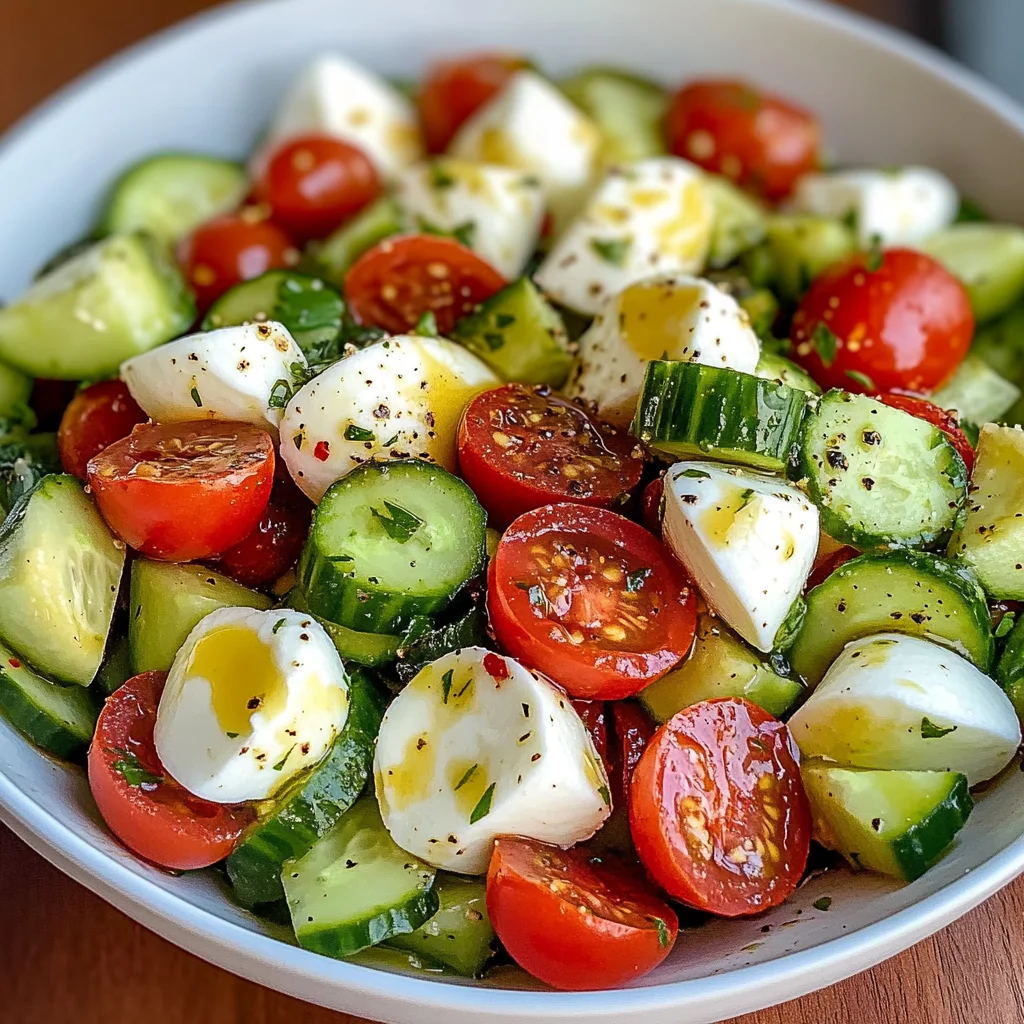 Easy Cucumber Mozzarella Salad