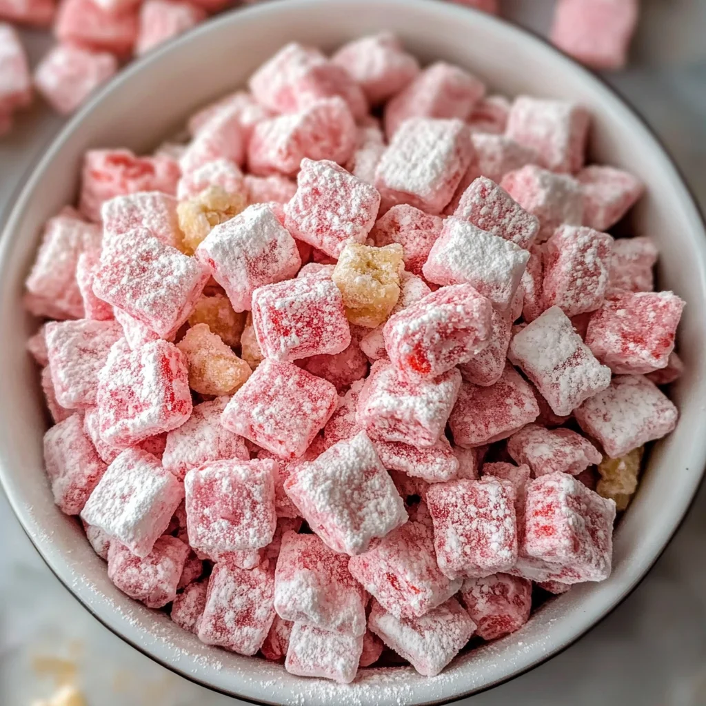 Easy Strawberry Shortcake Puppy Chow