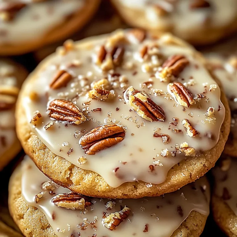 Frosted Butter Pecan Cookies