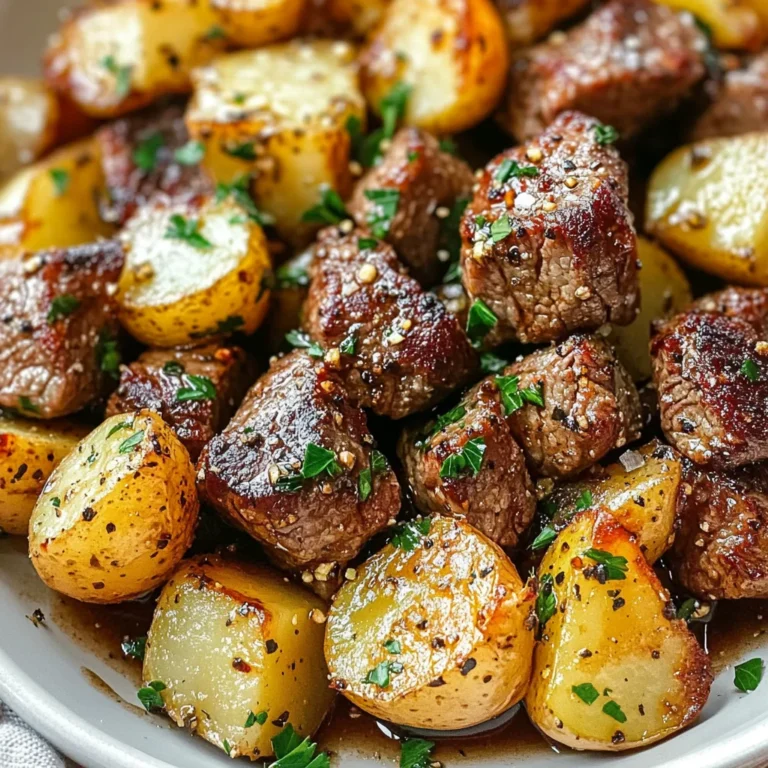 Garlic Steak Bites and Potatoes