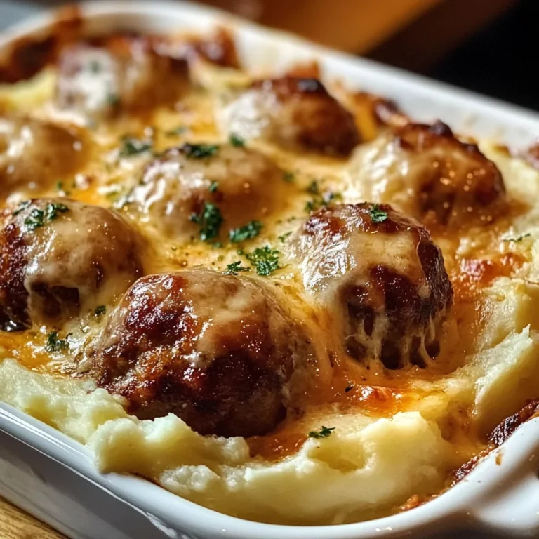 Meatball & Mashed Potato Bake