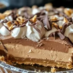 No-Bake Cream Cheese Peanut Butter Pie with Chocolate Whipped Cream