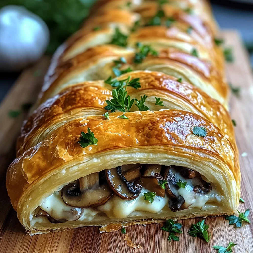 Savory Mushroom & Gruyère Puff Pastry Braid