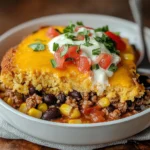 Southwest Beef Cornbread Casserole