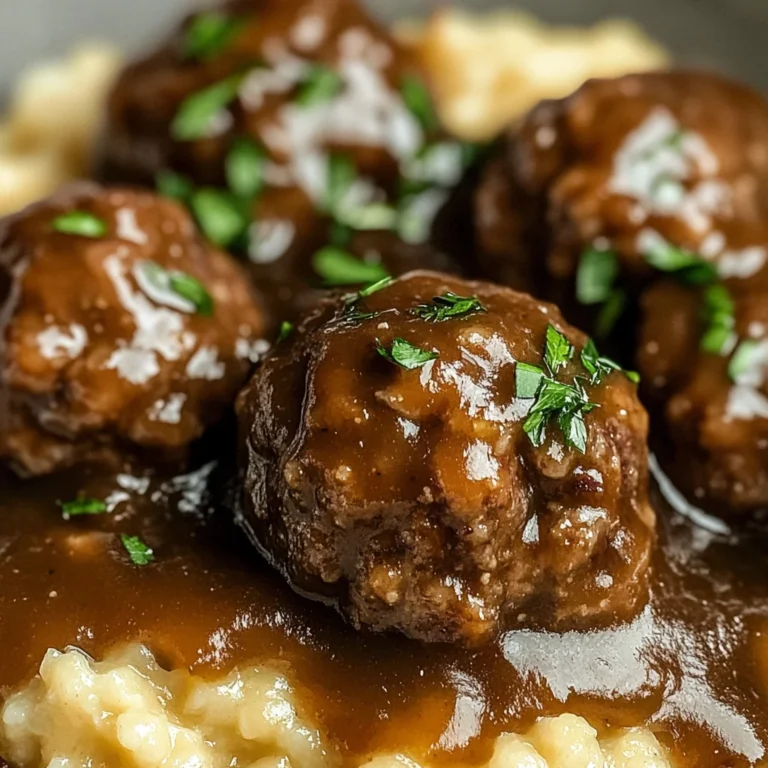 Tasty Slow Cooker Salisbury Steak Meatballs Recipe
