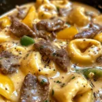Cheesesteak Tortellini in Creamy Provolone Sauce