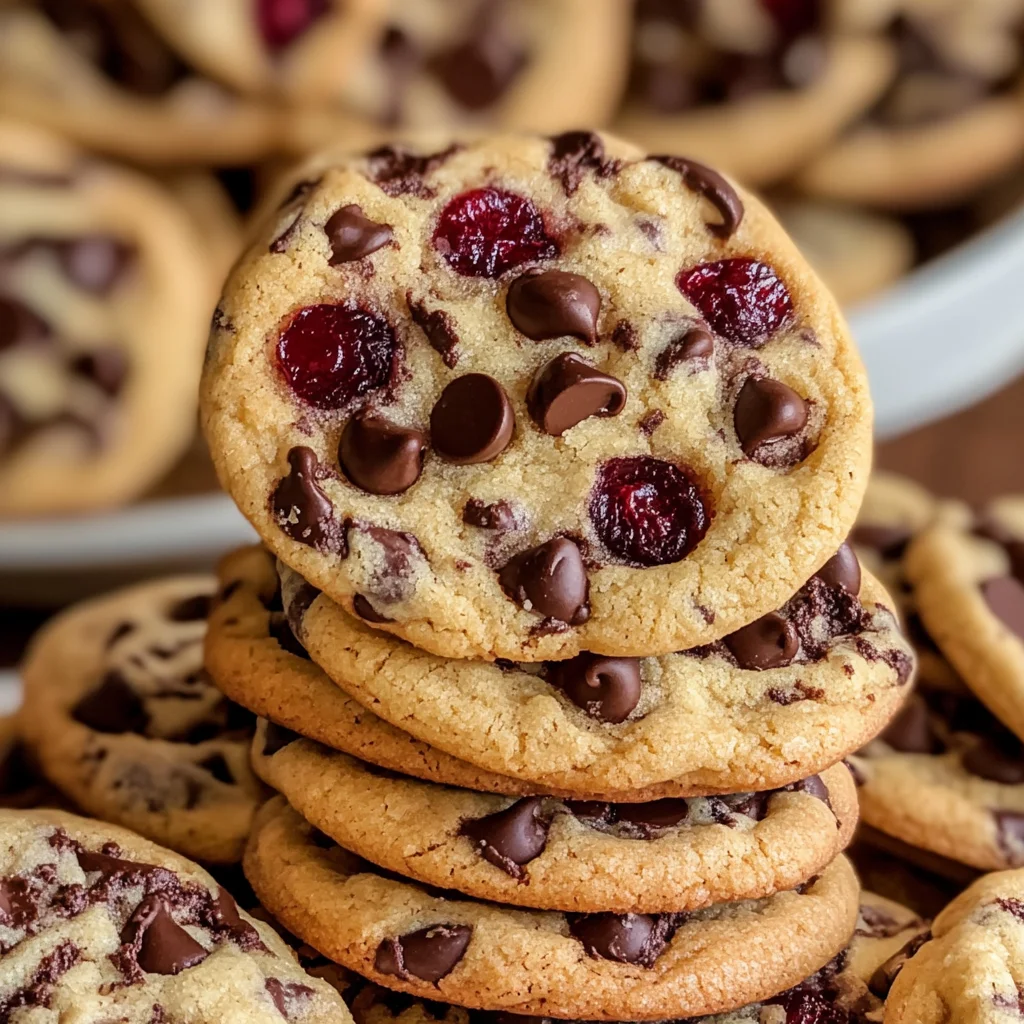 Cherry Chocolate Chip Cookies with Mocha Chips
