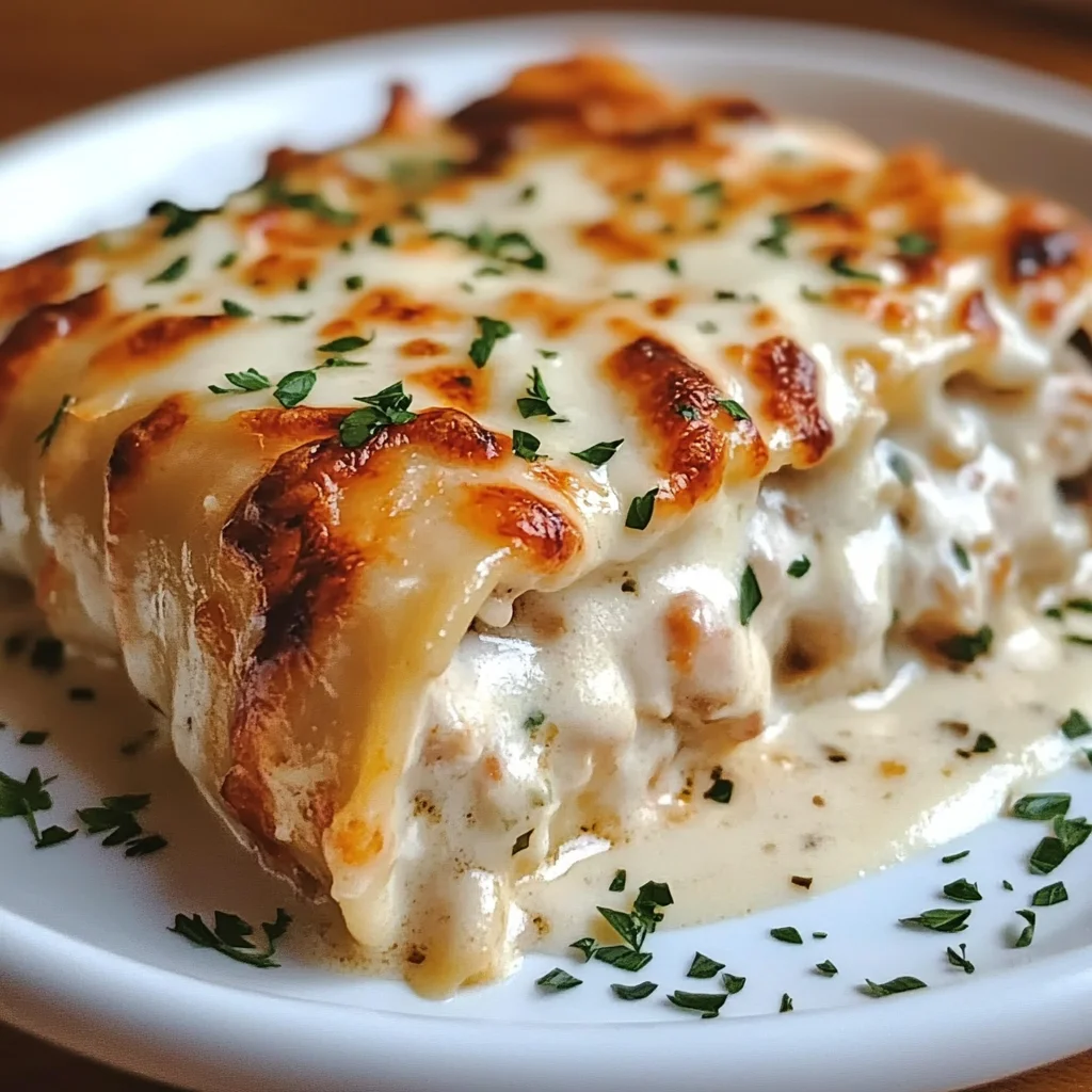 Chicken Alfredo Lasagna Rolls