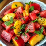 Easy Summer Peach Watermelon Salad