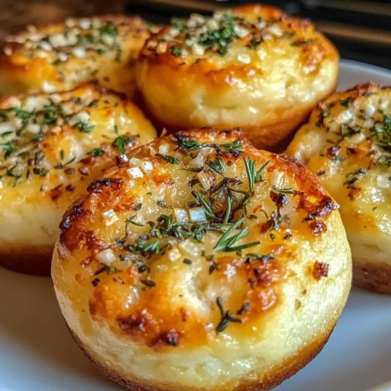 Golden Crust Garlic Rosemary Focaccia Muffins