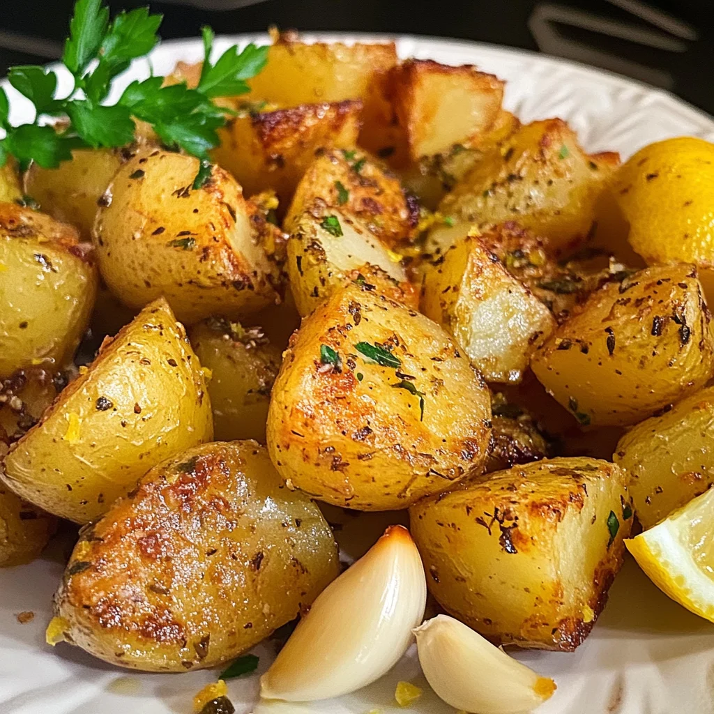 Greek Lemon Garlic Roasted Potatoes