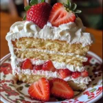 Moist Strawberry Shortcake Cake with Whipped Cream Frosting