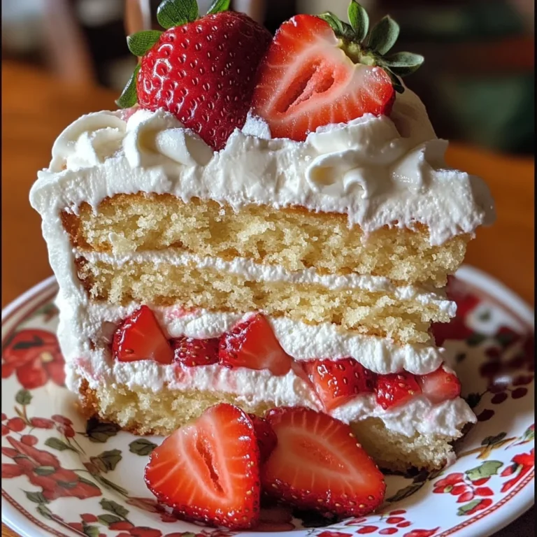 Moist Strawberry Shortcake Cake with Whipped Cream Frosting