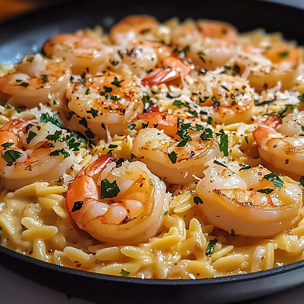 One Pan Parmesan Orzo with Shrimp