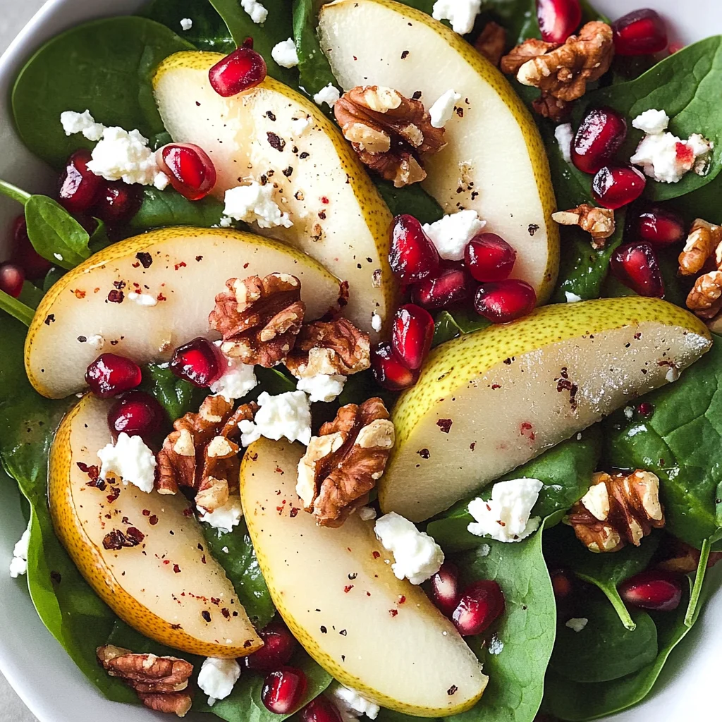 Pear, Pomegranate and Spinach Salad