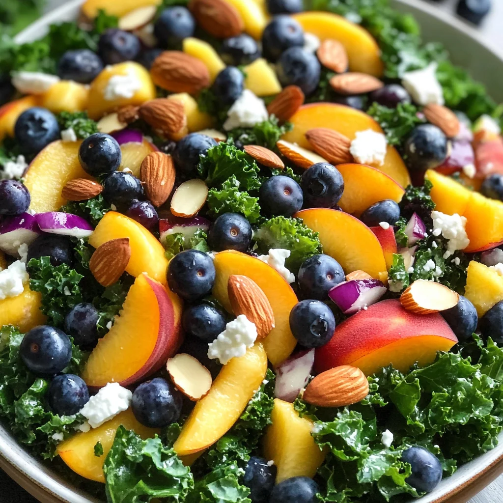 Summer Peach & Blueberry Kale Salad