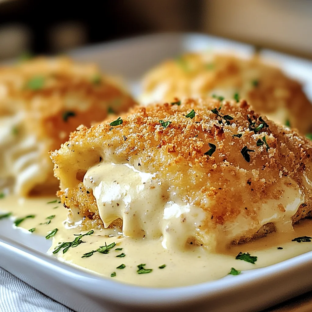 Chicken Pillows with Creamy Parmesan Sauce