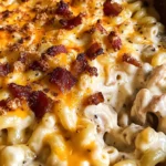 Chicken Turkey Bacon Ranch Mac and Cheese Casserole