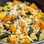 Creamy Orzo with Roasted Butternut Squash and Spinach