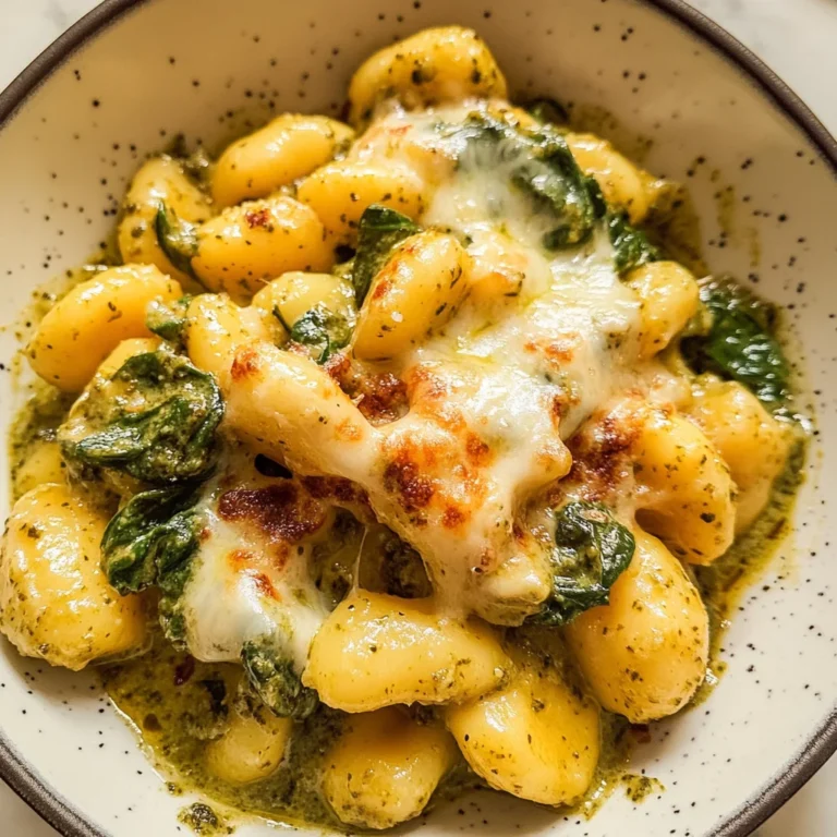 Creamy Pesto Gnocchi with Spinach and Artichokes