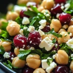 Feta & Cranberry Chickpeas with Lemon Vinaigrette
