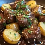 Garlic Butter Beef Bites with Potatoes