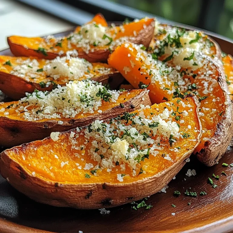 Garlic Parmesan Sweet Potato Wedges