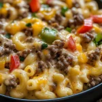 High-Protein Creamy Philly Cheesesteak Mac & Cheese
