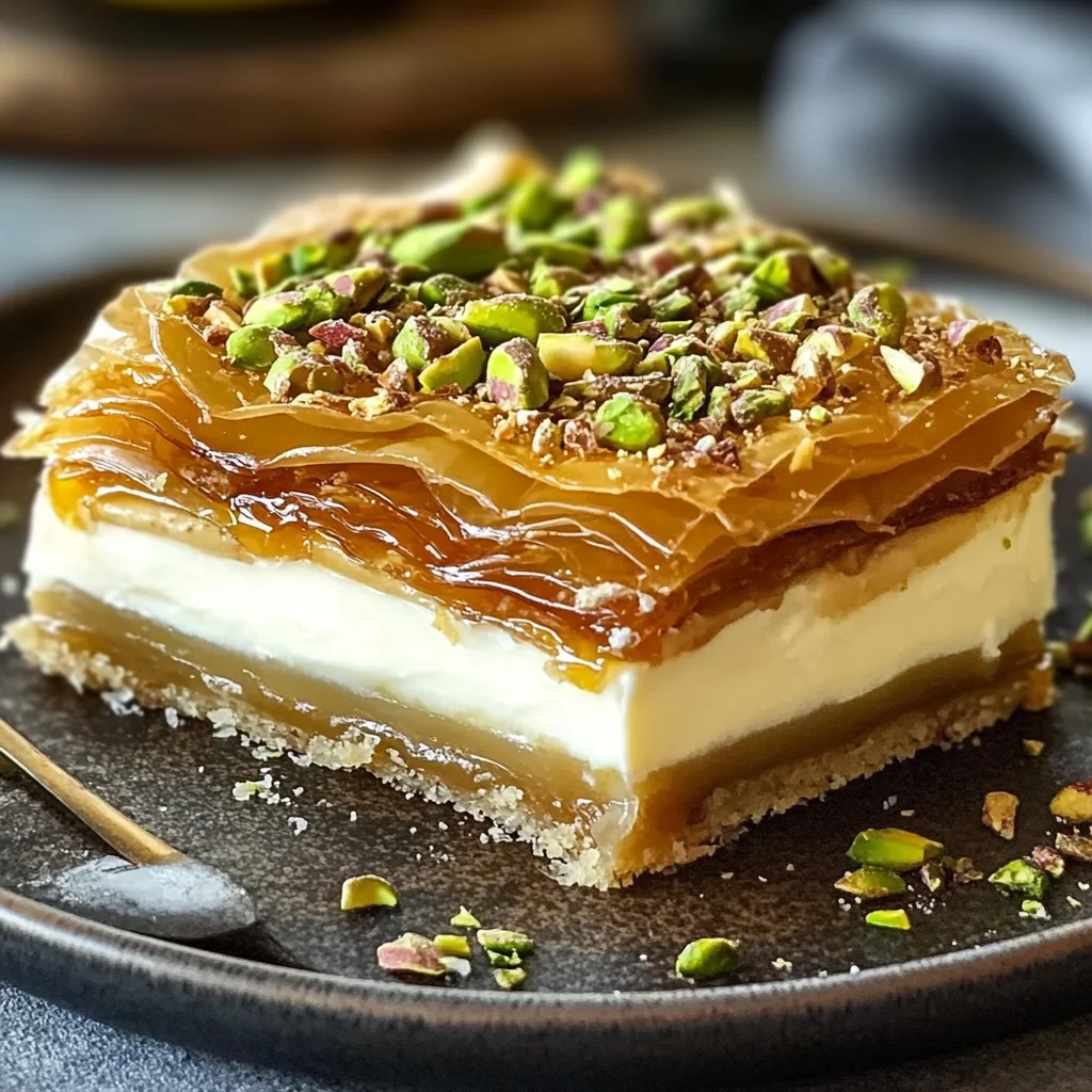 Honey Pistachio Baklava Cheesecake
