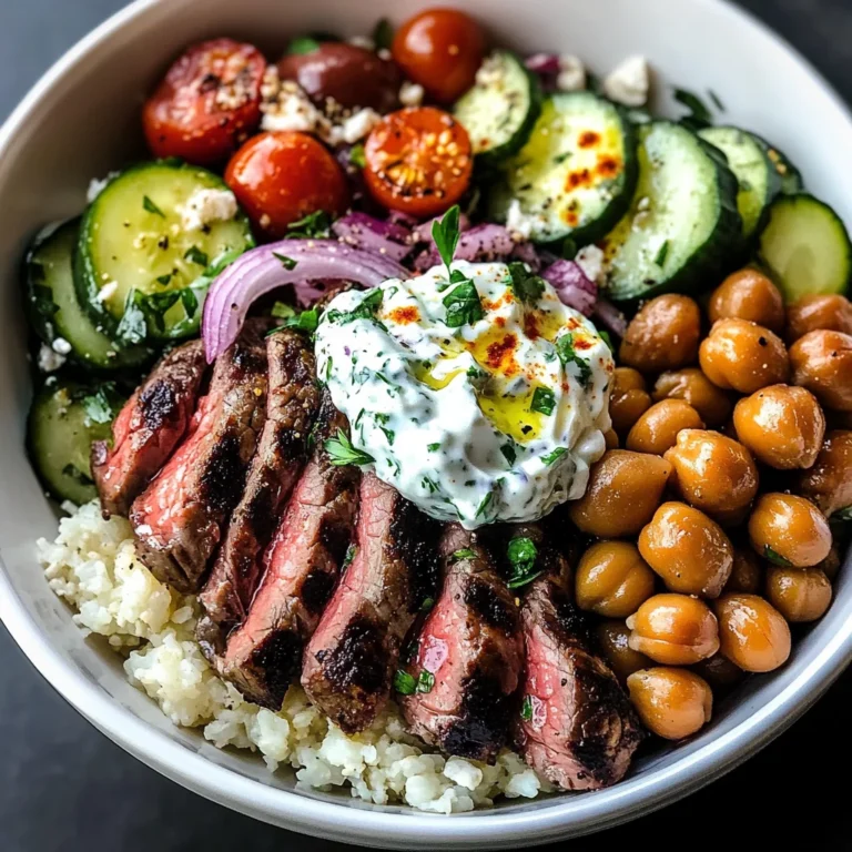 Mediterranean Steak Bowl with Tzatziki