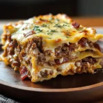 Parmesan Garlic Turkey Bacon Cheeseburger Lasagna Recipe