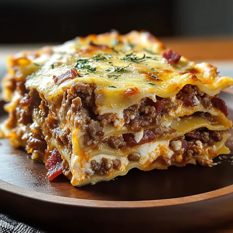 Parmesan Garlic Turkey Bacon Cheeseburger Lasagna Recipe
