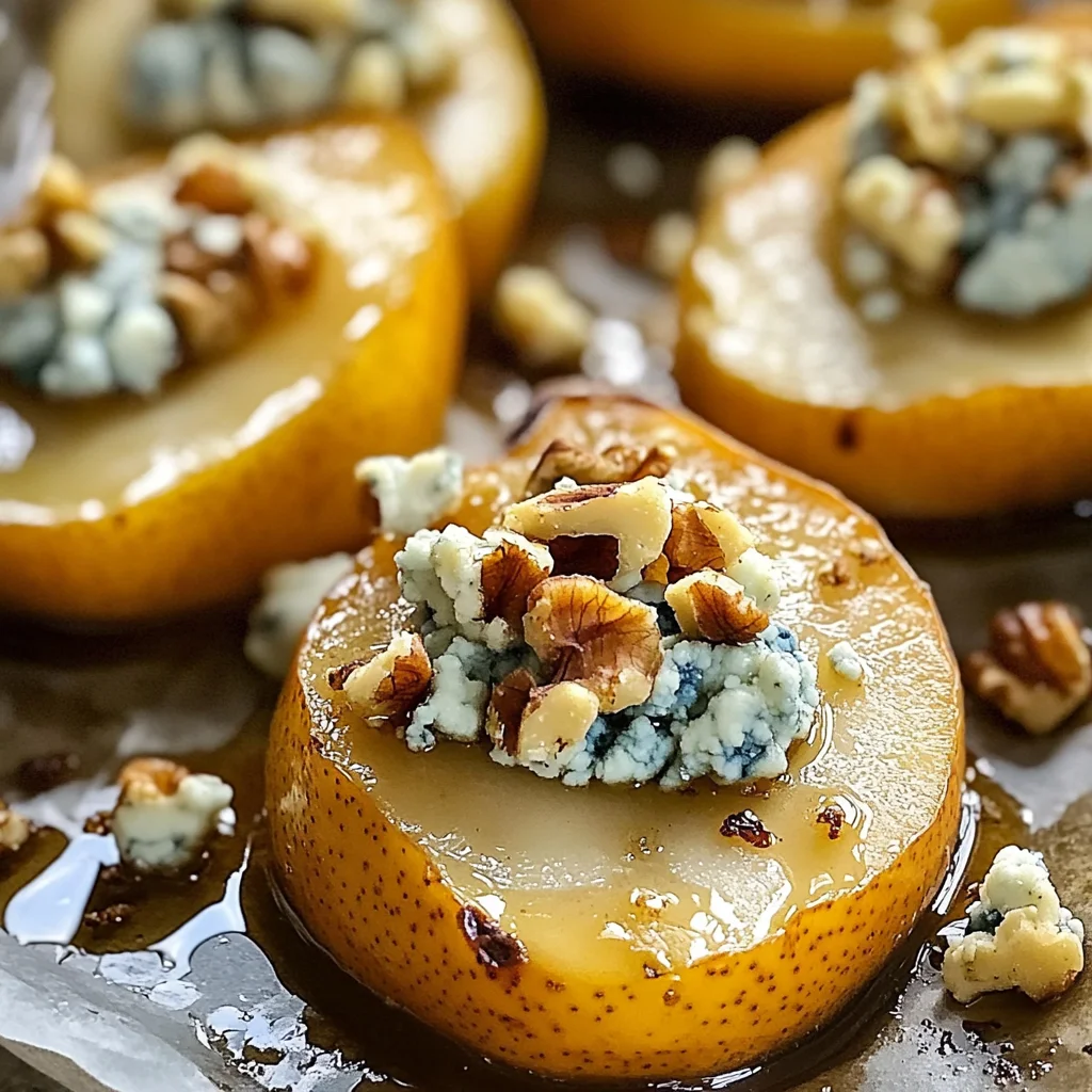 Roasted Pears with Blue Cheese, Walnuts and Honey Recipe