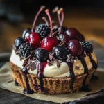 Bourbon Biscuit Cherry Cheesecake Tart