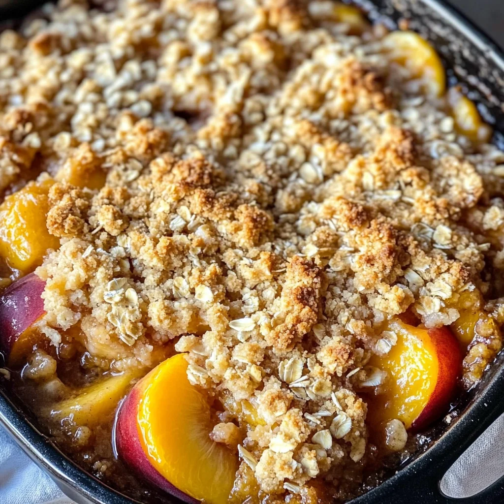 Easy Peach Crisp Recipe (Crispy & Juicy)