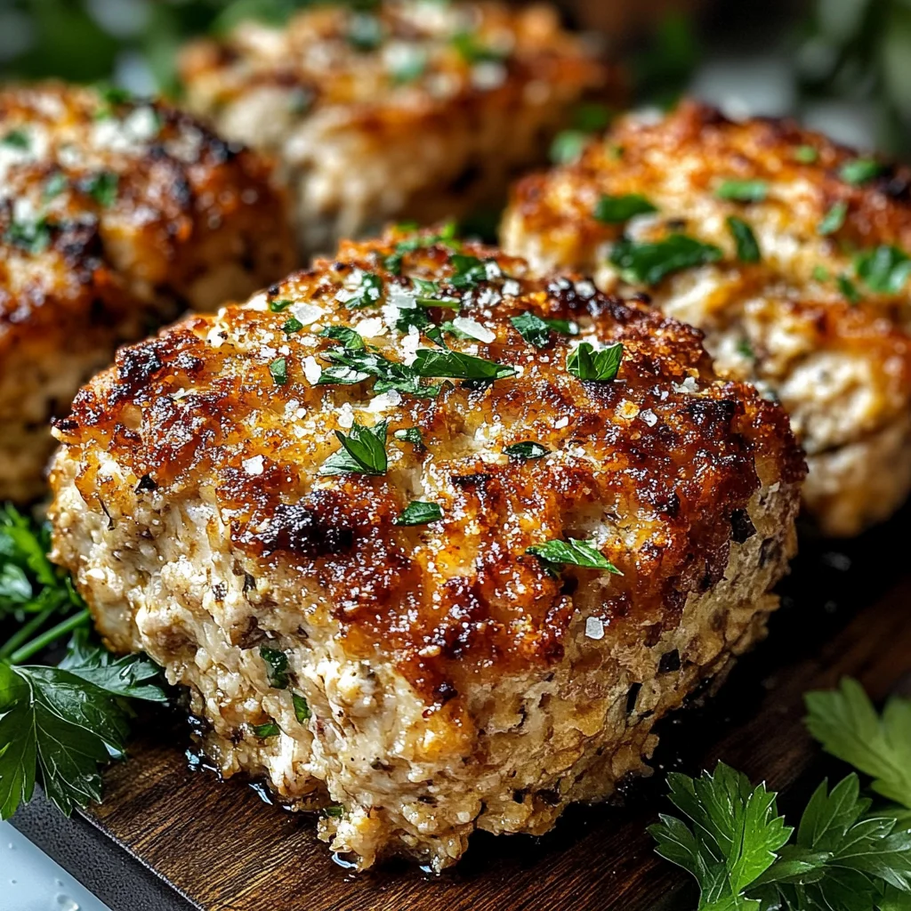 Garlic Parmesan Chicken Meatloaves