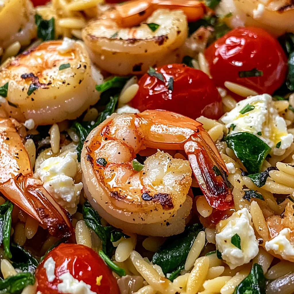 Lemon Feta Orzo Shrimp
