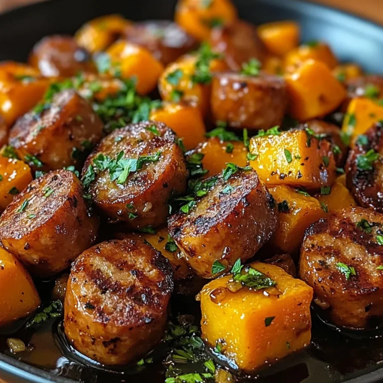 Sausage and Sweet Potatoes with Honey Garlic Sauce