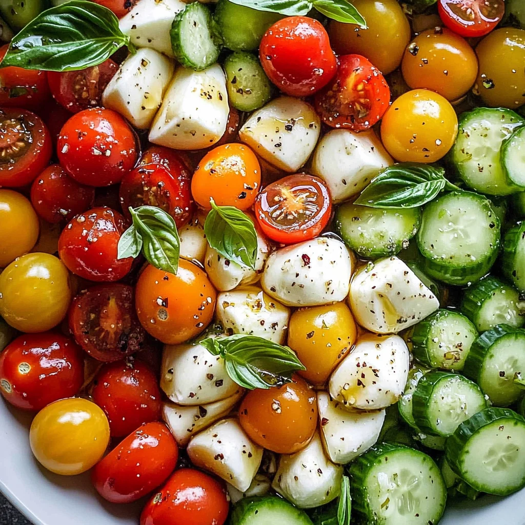 Tomato Cucumber Mozzarella Salad