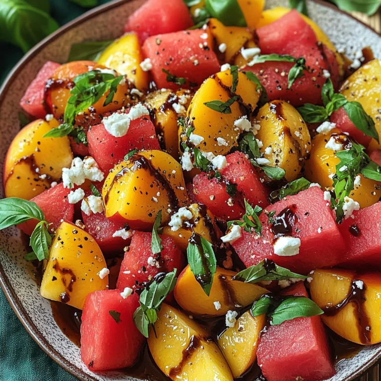 Watermelon Peach Salad – A Refreshing Gourmet Salad